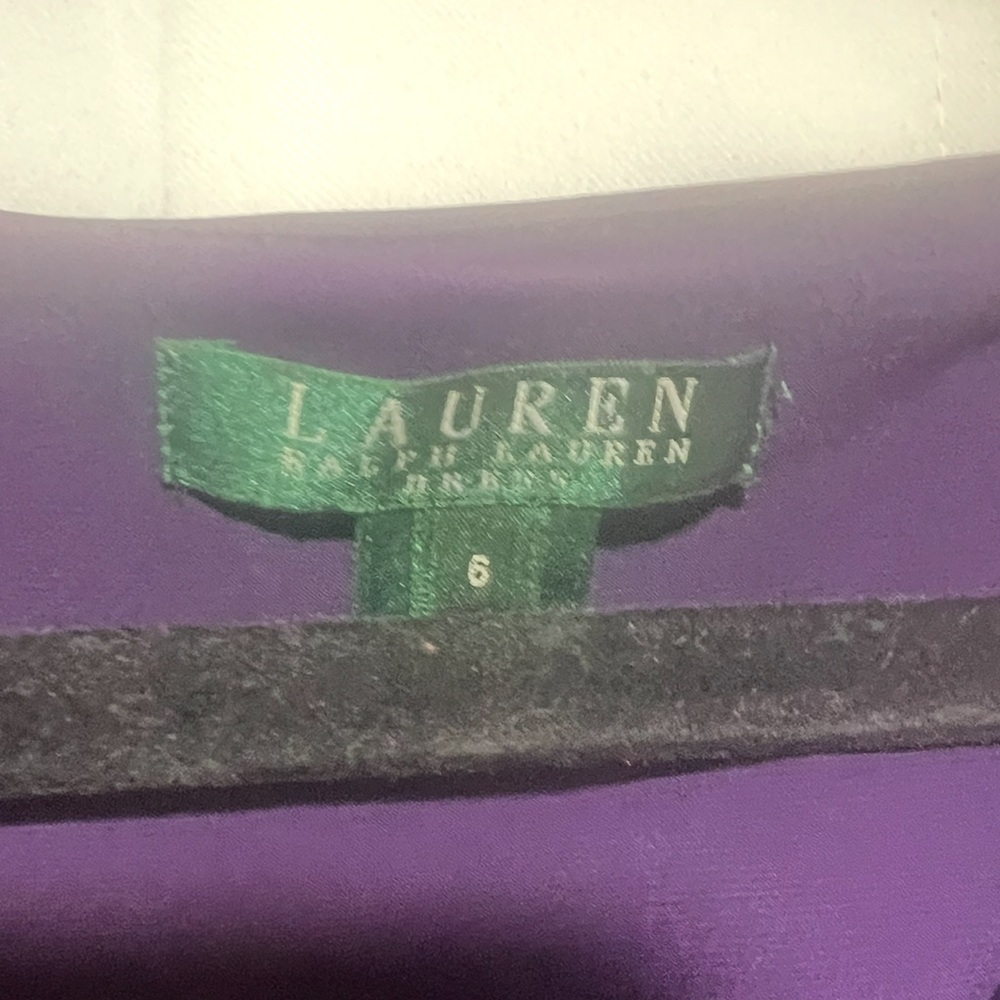 Lauren Ralph Lauren Deep Purple Long Sleeve Dress - Picture 6 of 9